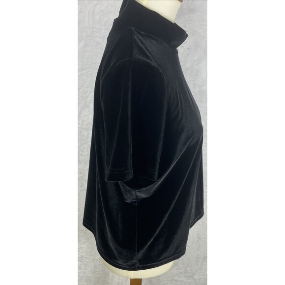 Madewell Velour Blouse Short Sleeved Black Size Large - Picture 5 of 8